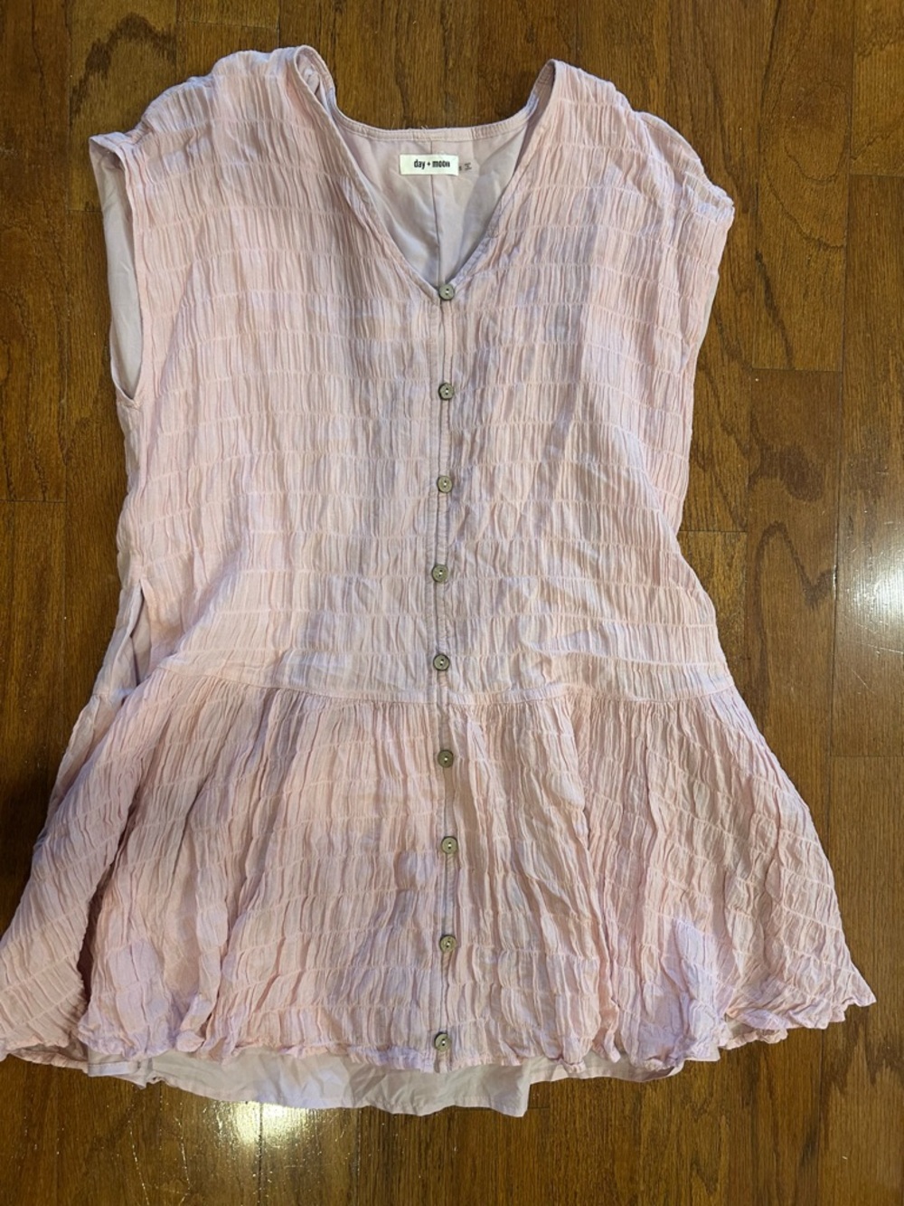 day + moon Blush Pink Button-Front lined Dress